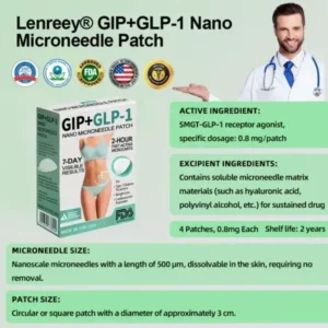 𝖫𝖾𝗇𝗋𝖾𝖾𝗒® GIP+GLP-1 𝖭𝖺𝗇𝗈 𝖬𝗂𝖼𝗋𝗈𝗇𝖾𝖾𝖽𝗅𝖾 𝖯𝖺𝗍𝖼𝗁