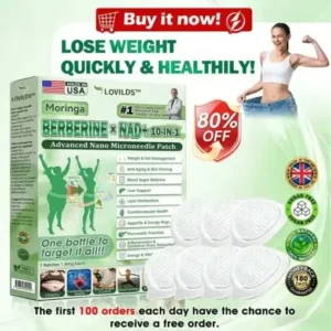 LOVILDS™ Moringa Berberine × NAD+ 𝟏𝟎-𝐢𝐧-𝟏 𝐀𝐝𝐯𝐚𝐧𝐜𝐞𝐝 𝐍𝐚𝐧𝐨 𝐌𝐢𝐜𝐫𝐨𝐧𝐞𝐞𝐝𝐥𝐞 𝐏𝐚𝐭𝐜𝐡