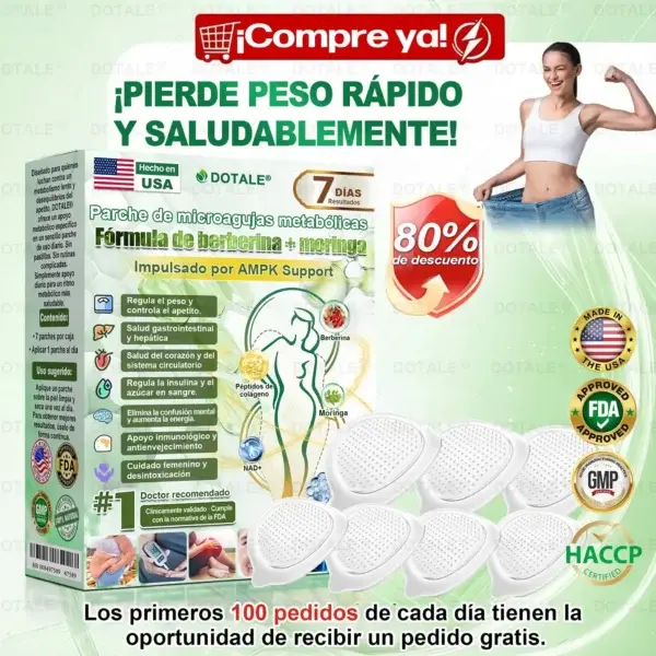 ๐ซ๐ถ๐ป๐จ๐ณ๐ฌยฎ Parche de Microagujas Nano Avanzado 10 en 1 con Moringa Berberina y NAD+
